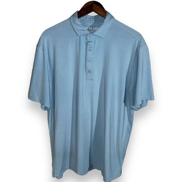 Matte Grey Other - Blue Haus of Grey Matte Performance Golf Polo Shirt Size L